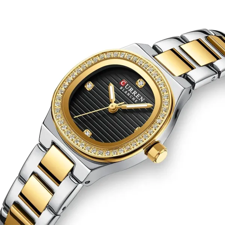 Picture of Curren 9101 Stone Stainless Steel Women Watch -Gold Black