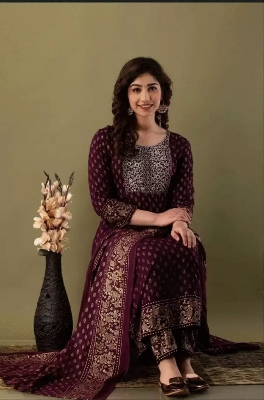 Picture of Unstitched Cotton Three Piece-Shalwer Kameez For Women