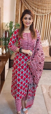 Picture of Unstitched Cotton Three Piece-Shalwer Kameez For Women