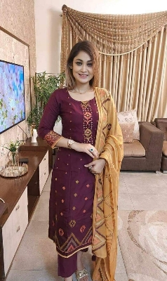 Picture of Unstitched Cotton Three Piece-Shalwer Kameez For Women