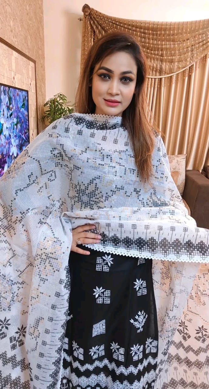 Picture of Unstitched Cotton Three Piece-Shalwer Kameez For Women