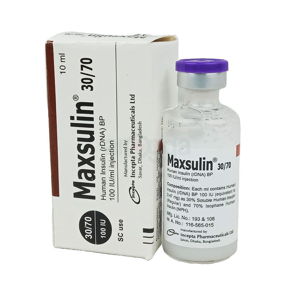Picture of Maxsulin 30/70 100IU 10ml Vial SC Inj.