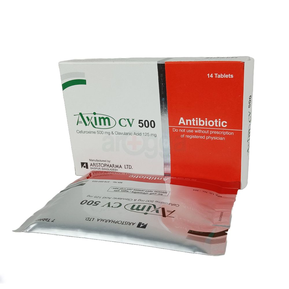 Picture of Axim CV 500mg Tablet
