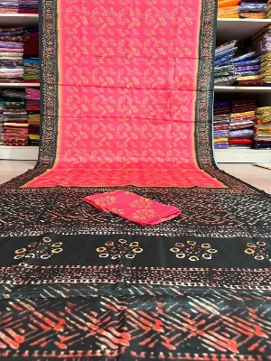 Picture of সিল্ক বাটিক শাড়ী  ব্লাউস পিচ্ সহ - Silk Batik Saree with Blouse Piece