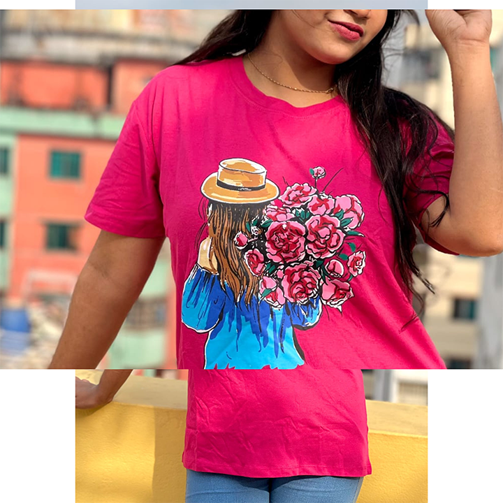 Buy Regular Fit DTF Printed Half Sleeve Plain T-Shirt for Women & Girls at  Best Price in Bangladesh