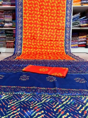 Picture of সিল্ক বাটিক শাড়ী  ব্লাউস পিচ্ সহ - Silk Batik Saree with Blouse Piece