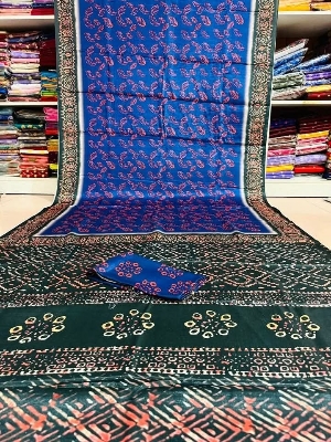 Picture of সিল্ক বাটিক শাড়ী  ব্লাউস পিচ্ সহ - Silk Batik Saree with Blouse Piece