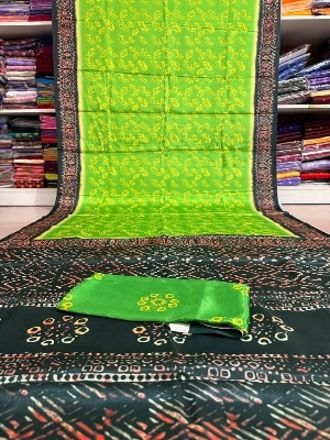 Picture of সিল্ক বাটিক শাড়ী  ব্লাউস পিচ্ সহ - Silk Batik Saree with Blouse Piece