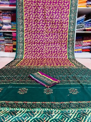 Picture of সিল্ক বাটিক শাড়ী  ব্লাউস পিচ্ সহ - Silk Batik Saree with Blouse Piece