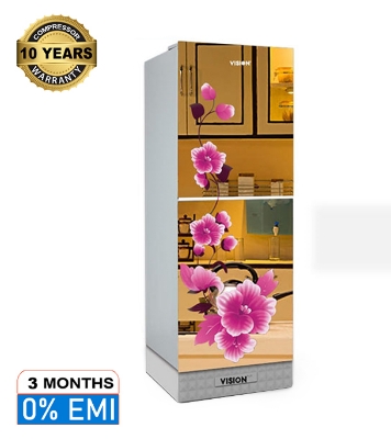 Picture of VISION Glass Door Top Mount Refrigerator RE-262 Litre Mirror Iris 