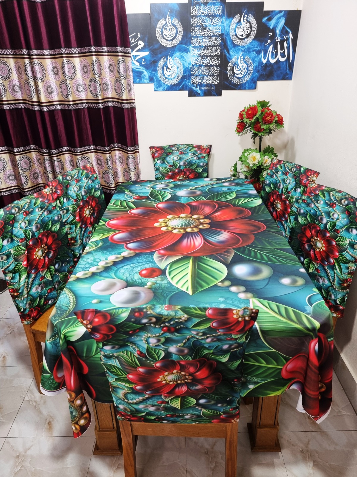Buy china-premium-3d-print-table-cloth-set-bk-7517 at Best Price In Bangladesh