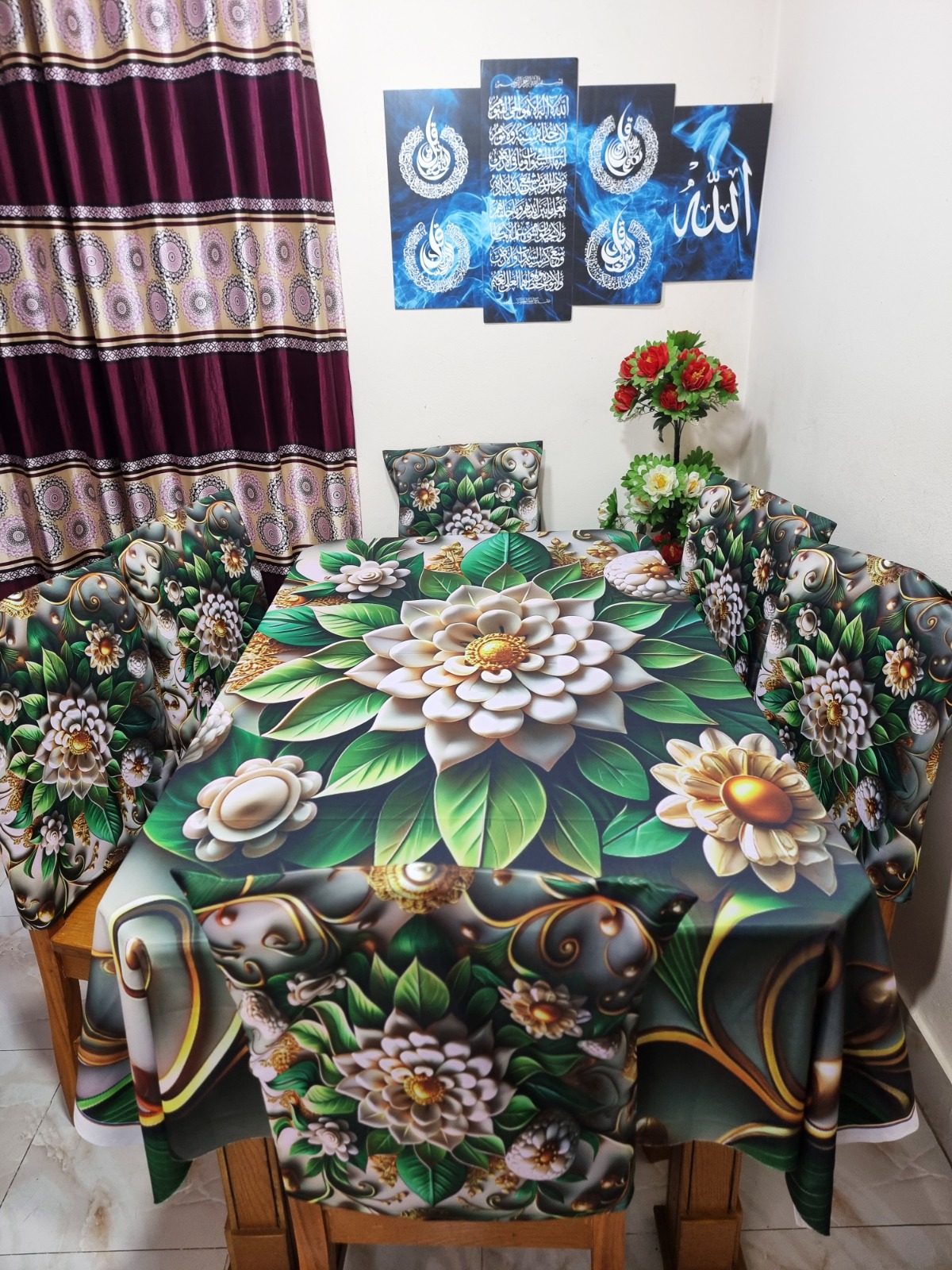Buy china-premium-3d-print-table-cloth-set-bk-7519 at Best Price In Bangladesh