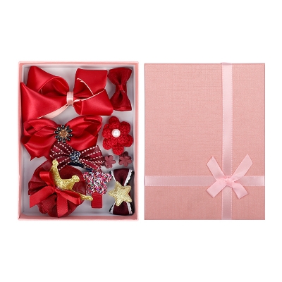 10 pcs Hair Band Gift Box Multi Color Kids Bands and Clips Birthday Gift Box