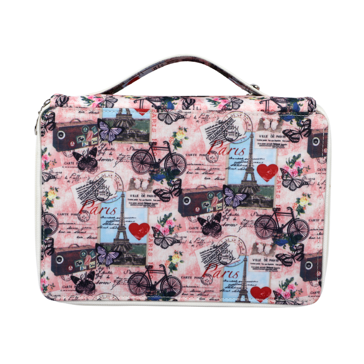 Pencil Case Holder Slot - Holds 120 Pencils with Zipper Closure,Large Capacity Pen Organizer for Watercolor Pens or Markers World Map Print 