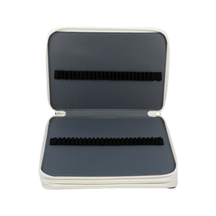 Pencil Case Holder Slot - Holds 120 Pencils with Zipper Closure,Large Capacity Pen Organizer for Watercolor Pens or Markers World Map Print 