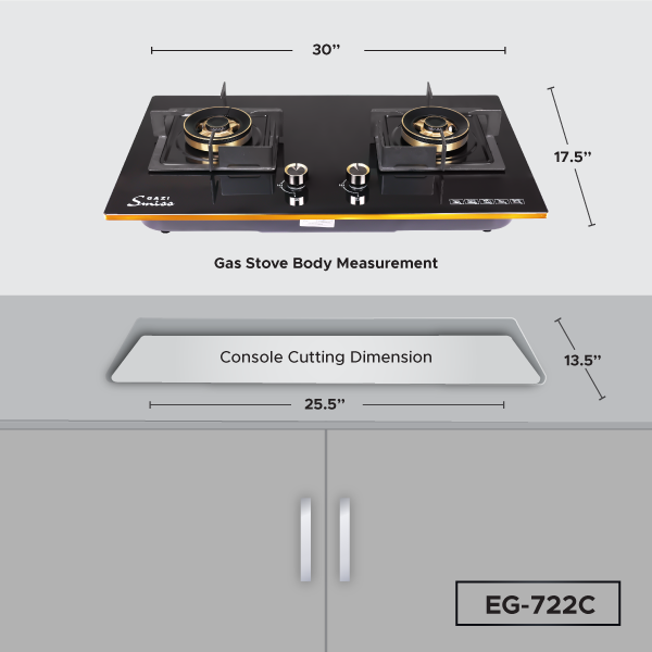 Buy Gazi Smiss Gas Stove High-Quality Tempered Glass EG-772C Online at Best Price