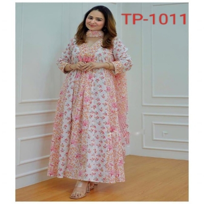 Picture of Printed Cotton Embroidery Work Salwar Kameez Three Piece(1011)