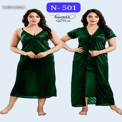 Picture of High Quality Silk Cotton Two Part Nighty For Women