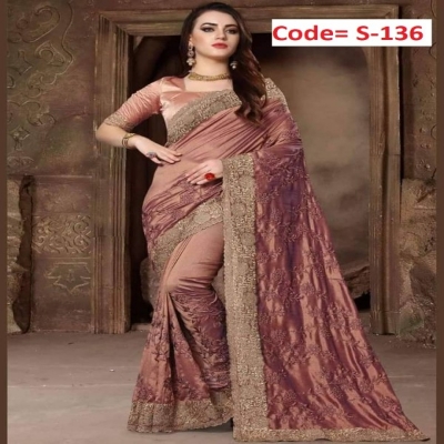 Picture of Georgette High Quality Embroidery Stylish Sharee ( S-136 )