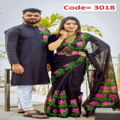 Picture of Block Printed Dhupian Silk Couple Set ( 3018 )