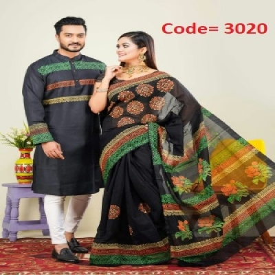 Picture of Block Printed Dhupian Silk Couple Set ( 3020 )