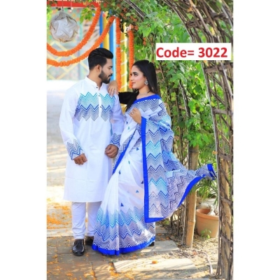 Picture of Block Printed Dhupian Silk Couple Set ( 3022 )