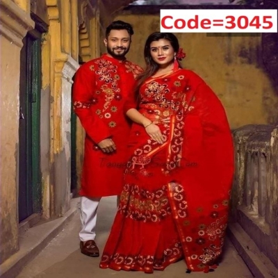 Picture of Block Printed Dhupian Silk Couple Set (3045)