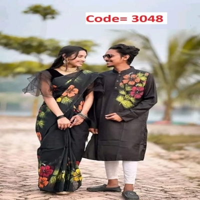 Picture of Block Printed Dhupian Silk Couple Set (3048)