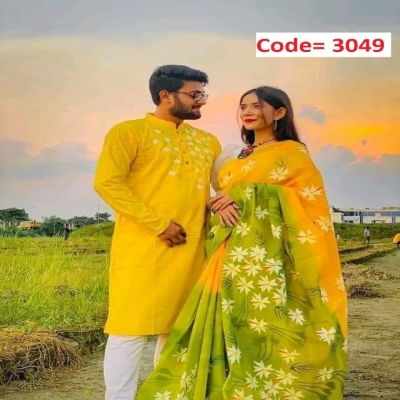 Picture of Block Printed Dhupian Silk Couple Set (3049)