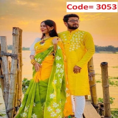 Picture of Block Printed Dhupian Silk Couple Set (3053)