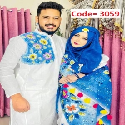 Picture of Block Printed Dhupian Silk Couple Set (3059)