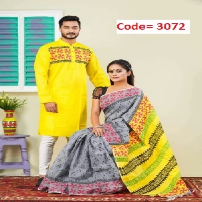 Picture of Block Printed Dhupian Silk Couple Set (3072)