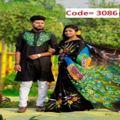 Picture of Block Printed Dhupian Silk Couple Set (3086)