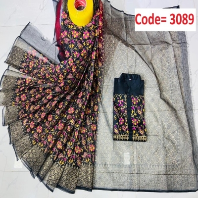 Picture of Block Printed Dhupian Silk Couple Set (3089)