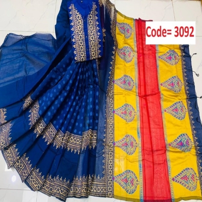 Picture of Block Printed Dhupian Silk Couple Set (3092)