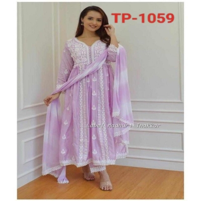 Picture of Amazing Outfit Hot Collection Readymade Anarkoli gown 3 pice dress for girls(1059)