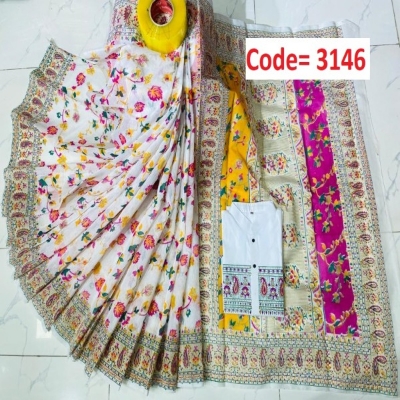 Picture of Block Printed Dhupian Silk Couple Set (3146)
