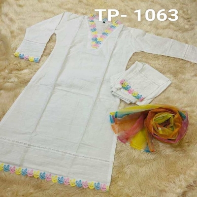 Picture of New exclusive Rangdhonu designed VIP Linen Amburtari Les Work 3 Piece For Stylish Women/Girls(1063)