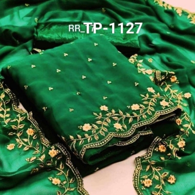 Picture of New exclusive Rangdhonu designed VIP Cotton Ambruticin Les Work 3 Piece For Stylish Women/Girls(1127)