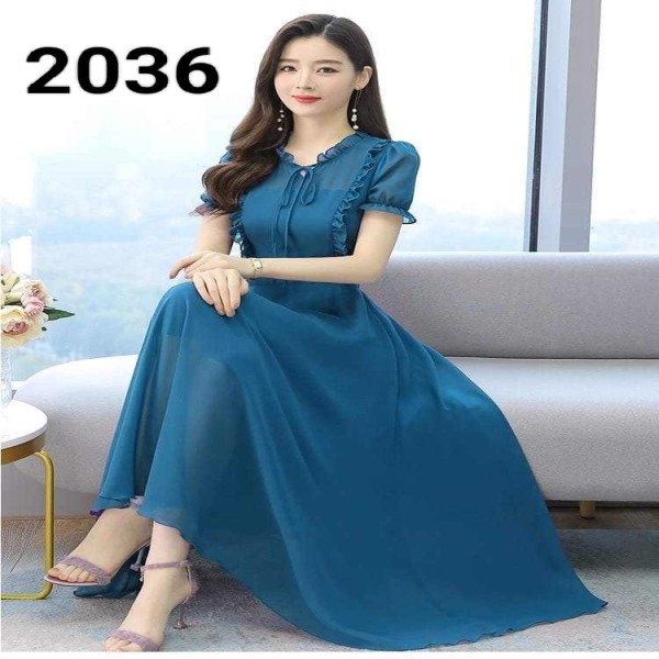 Picture of New Attractive Georjet Exclusive designed Gown 1piece long kurti For Stylish Women / Girls(2036)