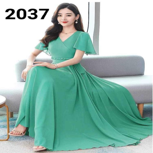 Picture of New Attractive Georjet Exclusive designed Gown 1piece long kurti For Stylish Women / Girls(2037)