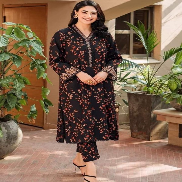 Picture of Lace & Printed Cotton Kurti Set(ku-04)