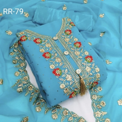 Picture of Embroidery & Stone Work Georgette Kameez Four Peace (GR-110)