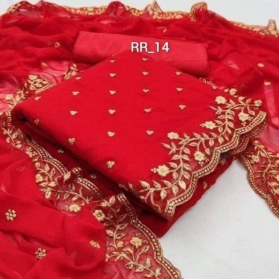 Picture of Embroidery & Stone Work Georgette Kameez Four Peace (GR-120)