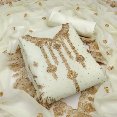 Picture of Embroidery & Stone Work Georgette Kameez Four Peace (GR-130)