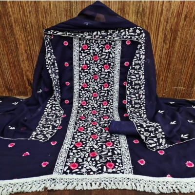 Picture of Embroidery & Stone Work Georgette Kameez Four Peace (GR-134)