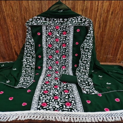 Picture of Embroidery & Stone Work Georgette Kameez Four Peace (GR-135)