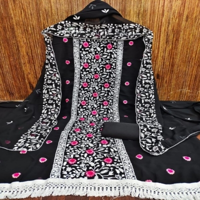Picture of Embroidery & Stone Work Georgette Kameez Four Peace (GR-136)