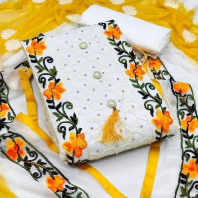 Picture of Ari Work embodari Cotton Stylish Gorgeous Three Piece Shalwar Kamiz Dresses (AR-109)