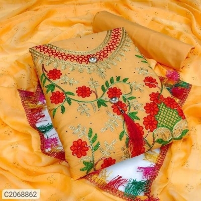 Picture of Ari Work embodari Cotton Stylish Gorgeous Three Piece Shalwar Kamiz Dresses(AR-118)
